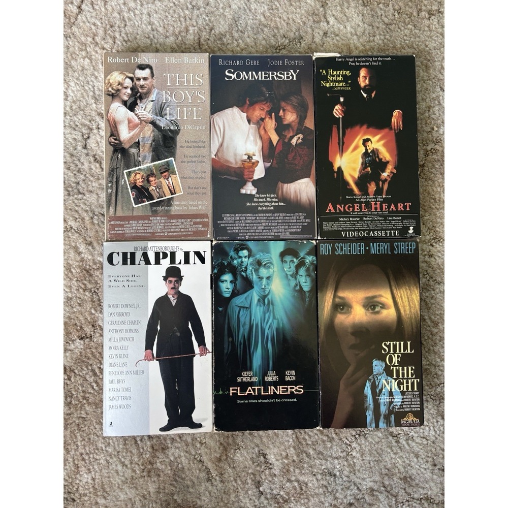 Vintage 90s Drama Thriller VHS Lot 6 Tapes De Niro Roberts Downey Jr Flatliners